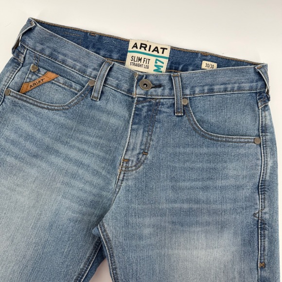 Ariat Other - Ariat Mens M7 Slim Fit Straight Leg Jeans 30x30 Light Wash Denim